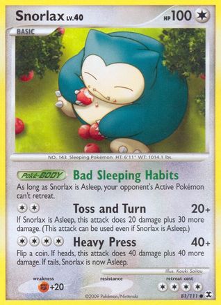 Snorlax 081/111  - Reverse Holofoil Rising Rivals