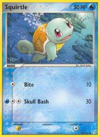 Squirtle 063/100 - Reverse Holofoil Crystal Guardians