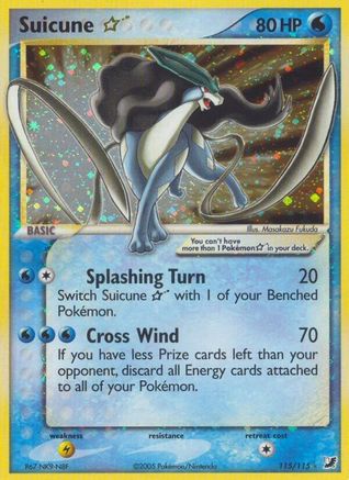 Suicune Gold Star 115/115 - Holofoil Unseen Forces