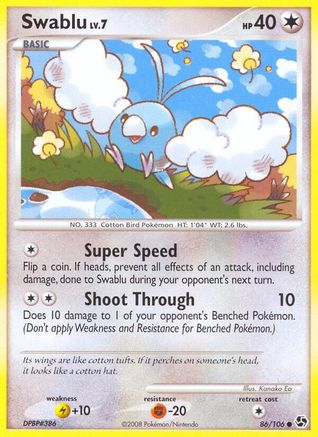 Swablu 086/106  - Reverse Holofoil Great Encounters