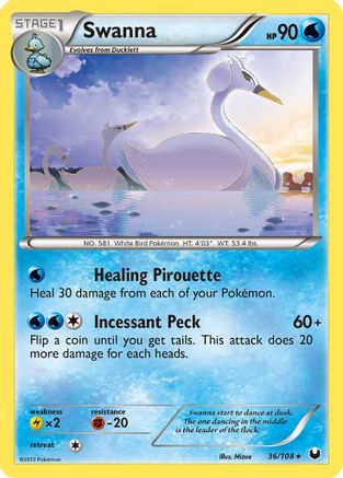 Swanna 036/108  - Reverse Holofoil Dark Explorers