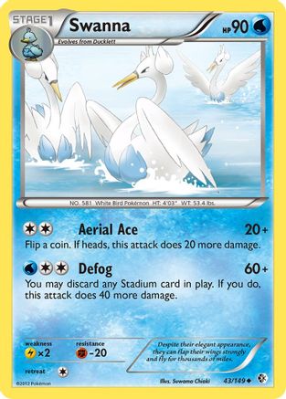 Swanna 043/149  - Reverse Holofoil Boundaries Crossed