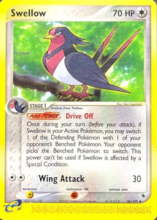 Swellow 046/109 - Reverse Holofoil Ruby and Sapphire