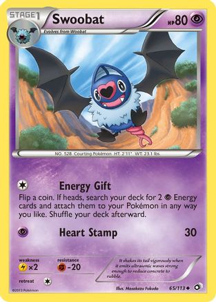 Swoobat 065/113  - Reverse Holofoil Legendary Treasures