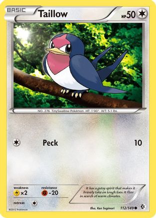 Taillow 112/149  - Reverse Holofoil Boundaries Crossed