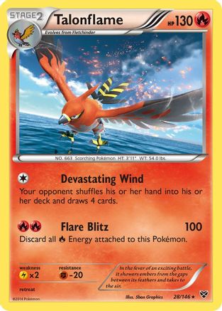 Talonflame 028/146  - Reverse Holofoil XY Base Set