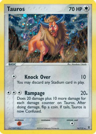 Tauros 016/112 - Holofoil FireRed & LeafGreen