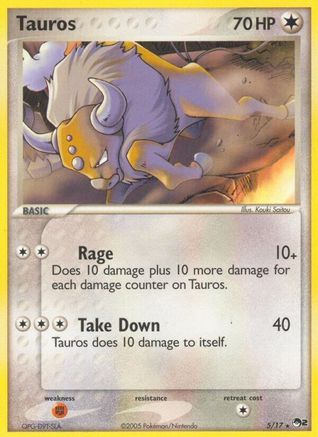 Tauros 005/017  - Holofoil POP Series 2