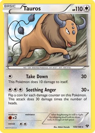 Tauros 100/146  - Reverse Holofoil XY Base Set