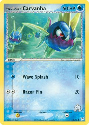 Team Aqua's Carvanha 048/95 - Reverse Holofoil Team Magma vs Team Aqua