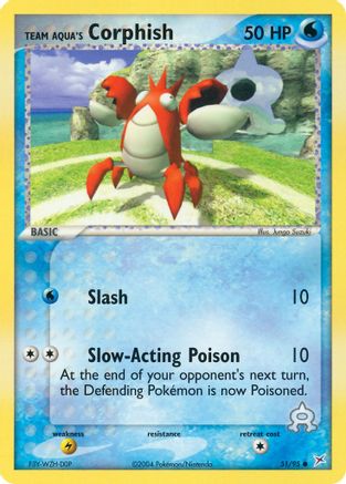 Team Aqua's Corphish 051/95 - Reverse Holofoil Team Magma vs Team Aqua