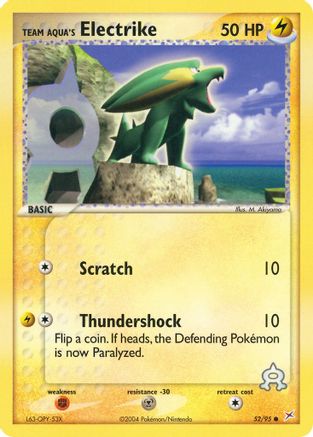 Team Aqua's Electrike 052/95 - Reverse Holofoil Team Magma vs Team Aqua