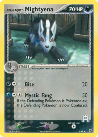 Team Aqua's Mightyena 015/95 - Reverse Holofoil Team Magma vs Team Aqua