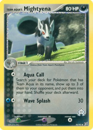 Team Aqua's Mightyena 030/95 - Reverse Holofoil Team Magma vs Team Aqua
