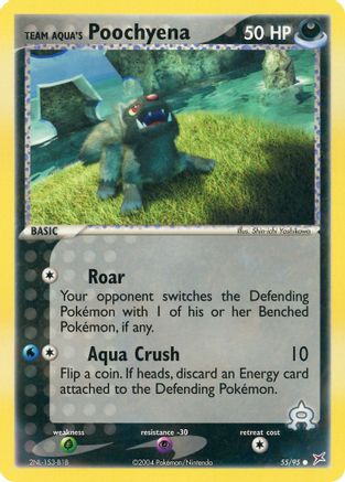 Team Aqua's Poochyena 055/95 - Reverse Holofoil Team Magma vs Team Aqua