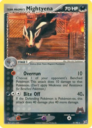 Team Magma's Mightyena 021/95 - Reverse Holofoil Team Magma vs Team Aqua