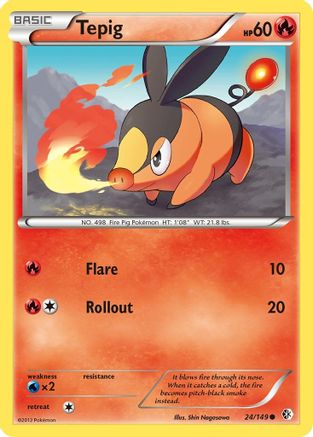 Tepig 024/149  - Reverse Holofoil Boundaries Crossed