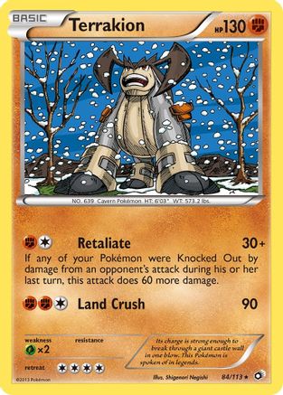 Terrakion 084/113  - Reverse Holofoil Legendary Treasures