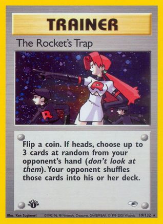 The Rocket's Trap 019/132 - 1st Edition Holofoil Gym Heroes