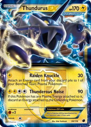 Thundurus EX (Team Plasma) 038/116  - Holofoil Plasma Freeze