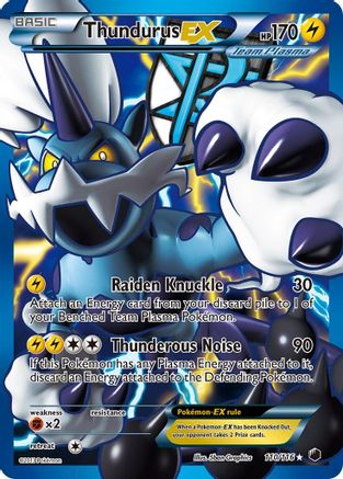 Thundurus EX (Team Plasma) (Full Art) 110/116  - Holofoil Plasma Freeze