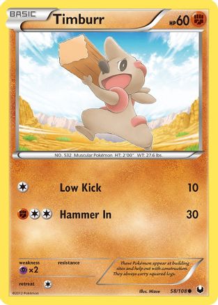 Timburr 058/108  - Reverse Holofoil Dark Explorers