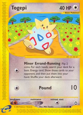 Togepi 114/147 - Reverse Holofoil Aquapolis