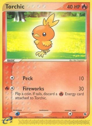 Torchic 073/109 - Reverse Holofoil Ruby and Sapphire