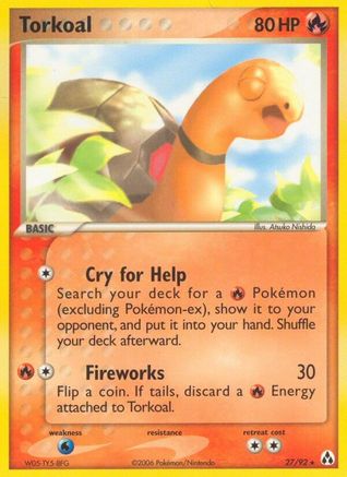 Torkoal 027/92 - Reverse Holofoil Legend Maker