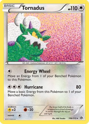 Tornadus 108/113  - Reverse Holofoil Legendary Treasures