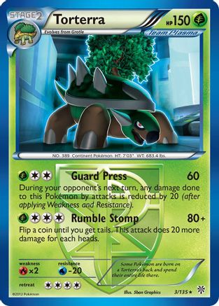 Torterra (Team Plasma) 003/135  - Reverse Holofoil Plasma Storm