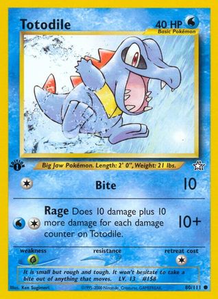 Totodile 080/111 - 1st Edition Neo Genesis