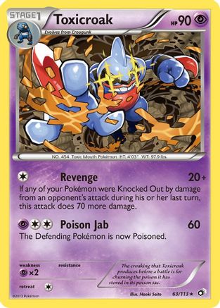 Toxicroak 063/113  - Reverse Holofoil Legendary Treasures