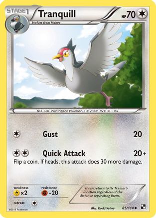 Tranquill 085/114  - Reverse Holofoil Black and White