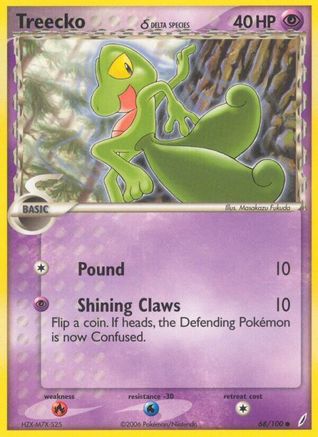 Treecko (Delta Species) 068/100 - Reverse Holofoil Crystal Guardians