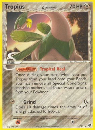 Tropius (Delta Species) 023/101 - Reverse Holofoil Dragon Frontiers