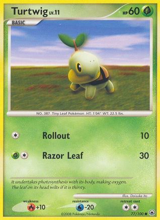 Turtwig 077/100  - Reverse Holofoil Majestic Dawn
