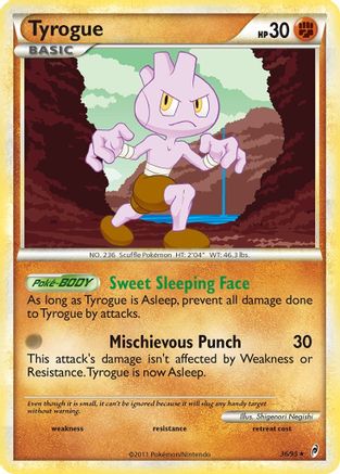 Tyrogue 036/95  - Reverse Holofoil Call of Legends