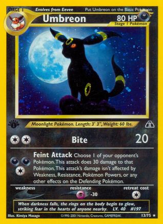 Umbreon 013/75 - 1st Edition Holofoil Neo Discovery
