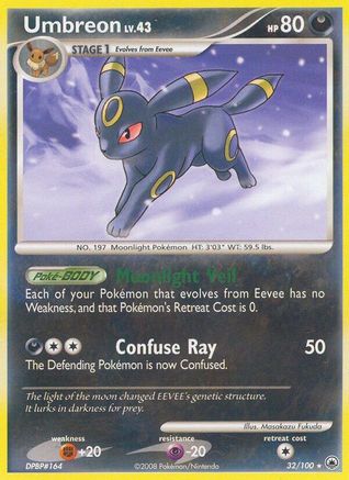Umbreon 032/100  - Reverse Holofoil Majestic Dawn