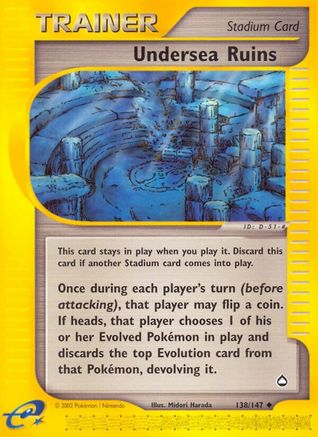 Undersea Ruins 138/147 - Reverse Holofoil Aquapolis