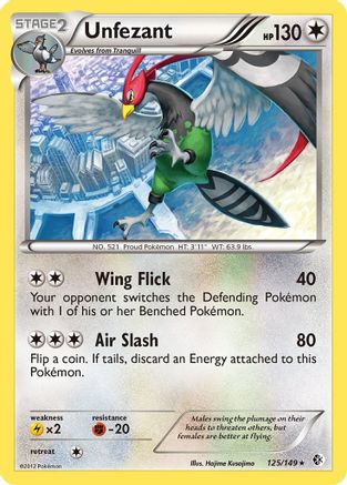 Unfezant 125/149  - Reverse Holofoil Boundaries Crossed