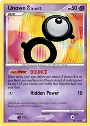 Unown [B] 066/130  - Reverse Holofoil Diamond and Pearl