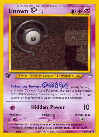 Unown [C] 057/105 - 1st Edition Neo Destiny