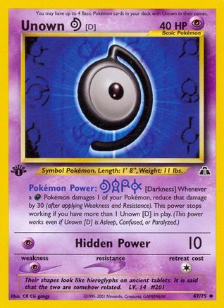 Unown [D] 047/75 - 1st Edition Neo Discovery