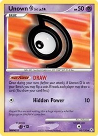 Unown [D] 068/130  - Reverse Holofoil Diamond and Pearl