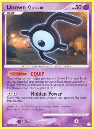 Unown [E] 065/123  - Reverse Holofoil Mysterious Treasures