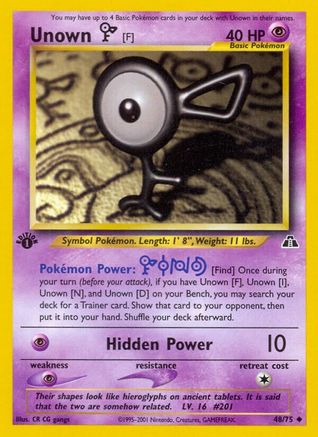 Unown [F] 048/75 - 1st Edition Neo Discovery