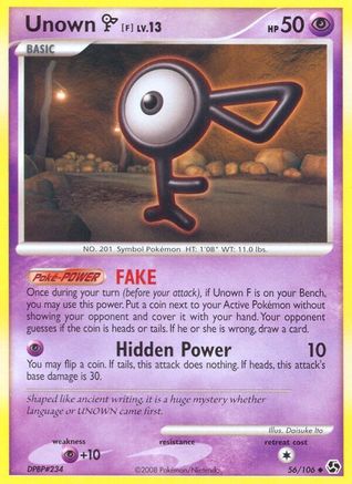 Unown [F] 056/106  - Reverse Holofoil Great Encounters