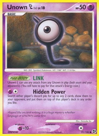 Unown [L] 091/106  - Reverse Holofoil Great Encounters